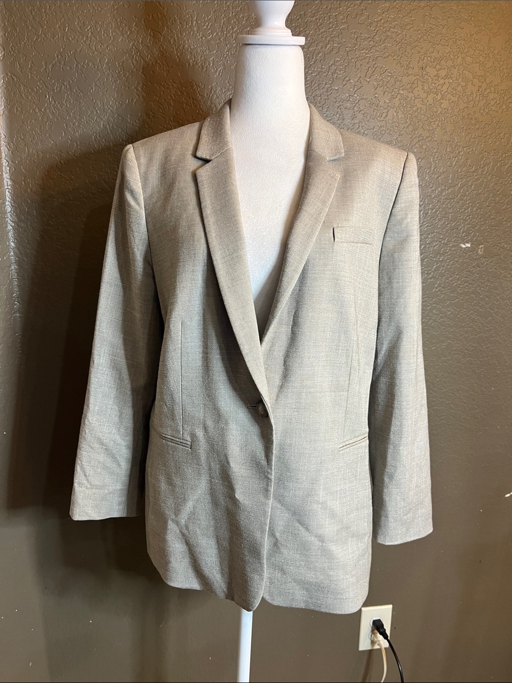 ANTONIO MELANI Light Beige Single-Button Blazer